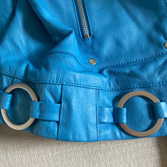 Pamela McCoy Blue Leather Jacket - Picture 3 of 5